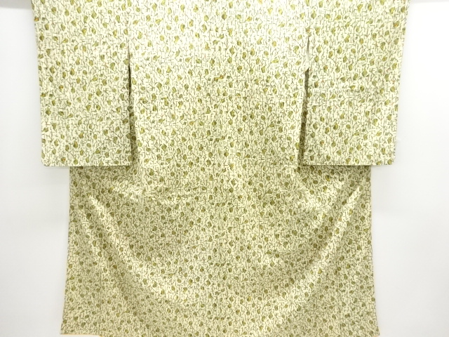 JAPANESE KIMONO / ANTIQUE KIMONO / TAISHO ROMAN STYLE / SILK / TSUMUGI / ABSTRACT PATTERN